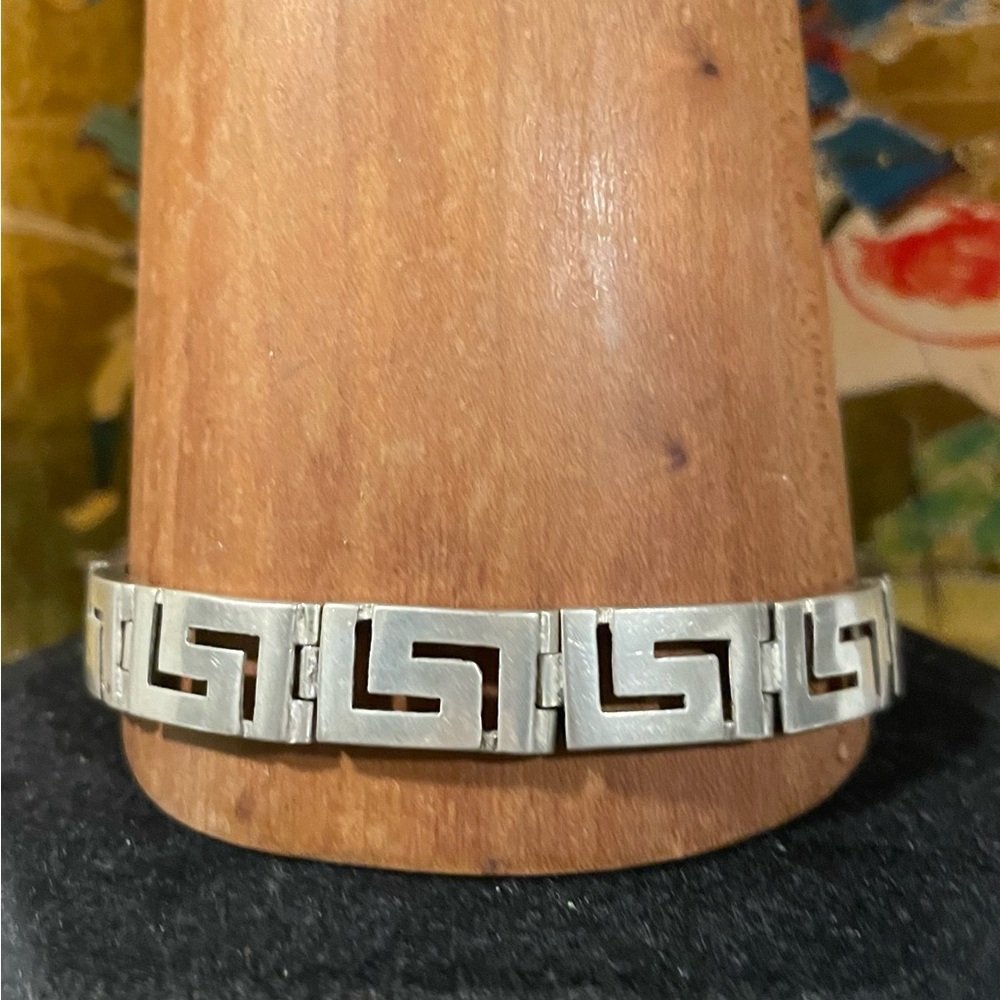 Vintage Sterling Silver Greek Key Bracelet